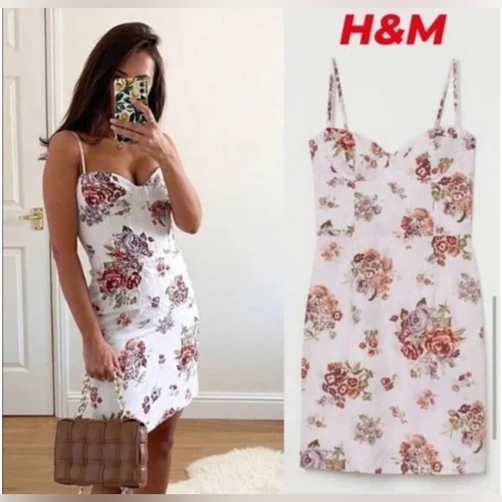Brock Collection H&M linen floral dress size Large A Blogger favorite
